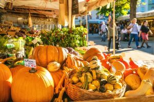 Fall farmers markets are loaded with local fresh produce from pumpkins to squash and more!